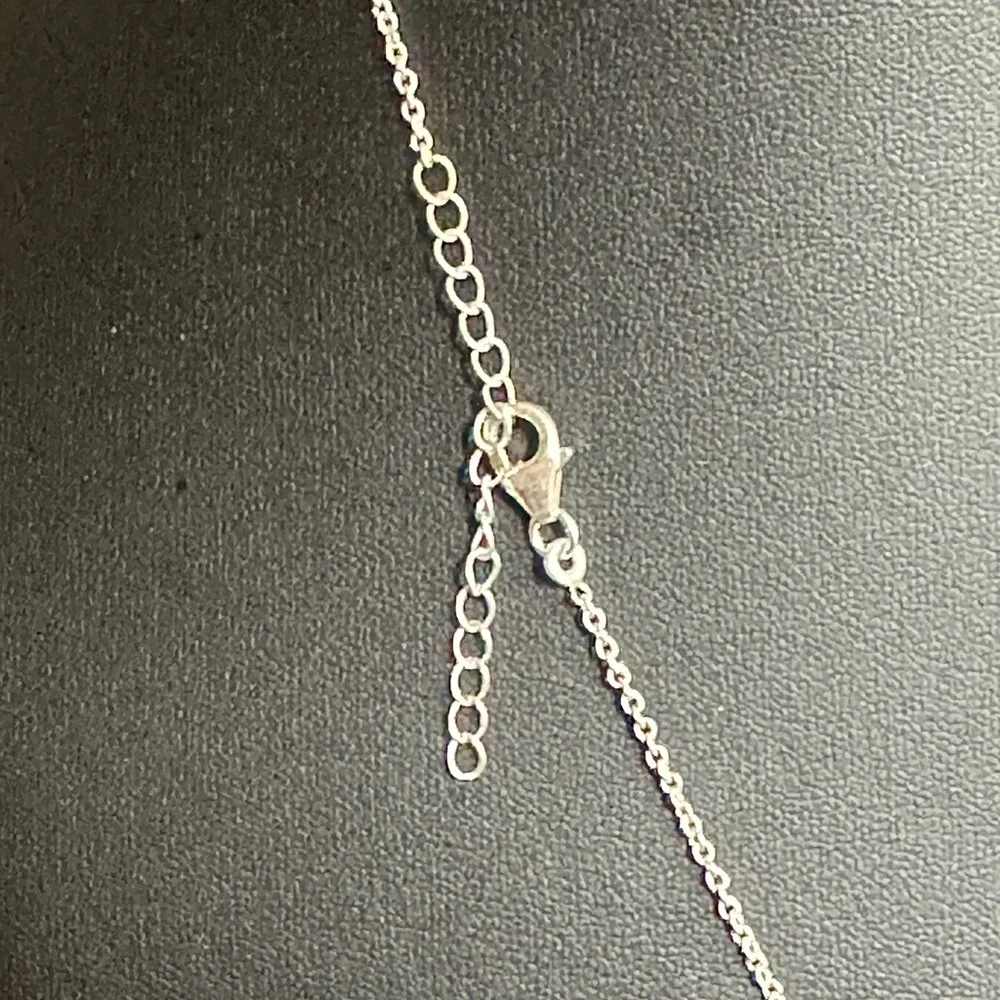 Turquoise spiny oyster sterling silver necklace - Picture 7 of 8